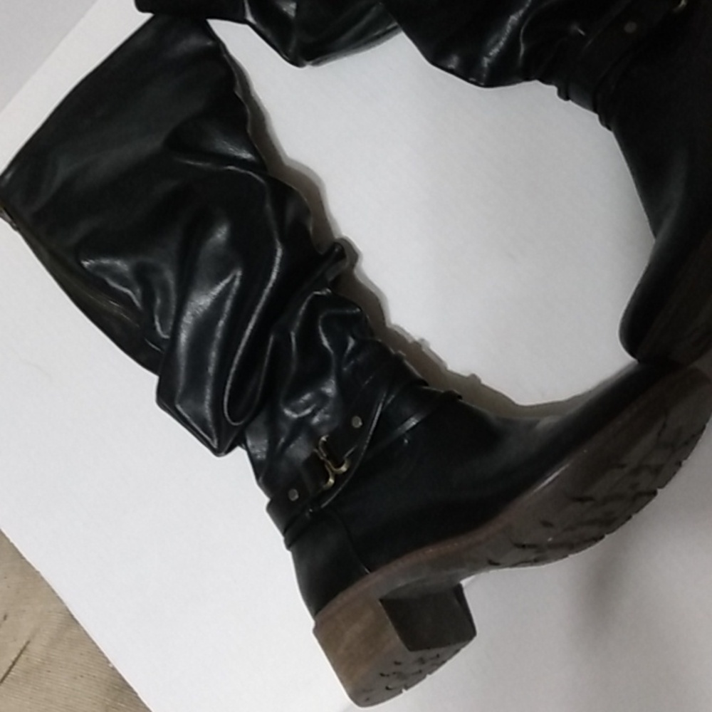 Tall Black Slouch  White Mountain crammers Boot 8.5 - Picture 4 of 16